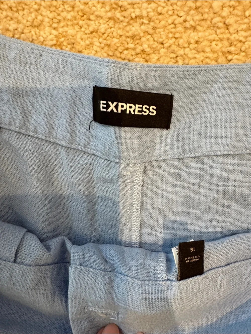 Express Light Blue Women's Linen Pants